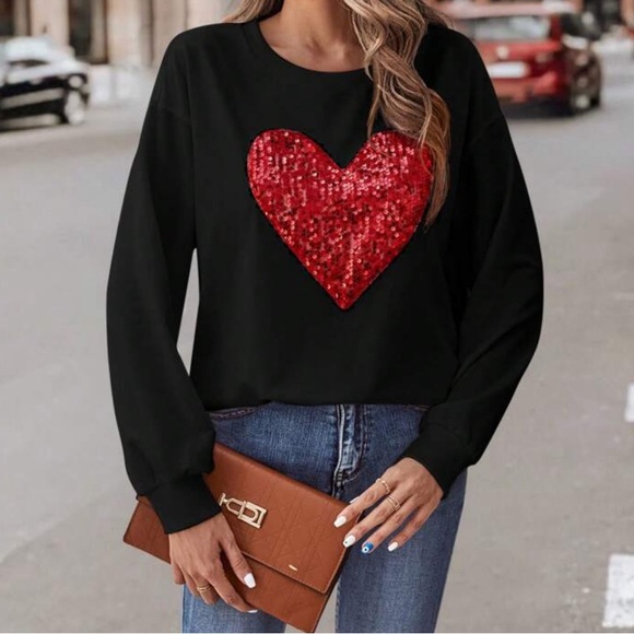 New black heart print sweatshirt - Picture 5 of 7